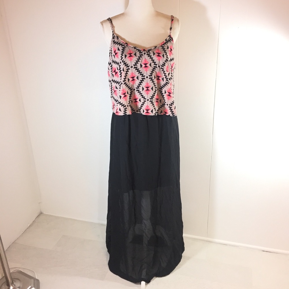 NOBO Aztec Tribal Print Maxi Dress Sz XL Open Back